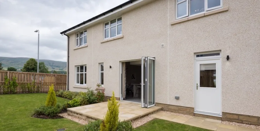 Origin OB-72 aluminium bi-fold door, interior view