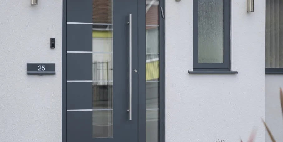 Spitfire S-200 grey aluminium entrance door