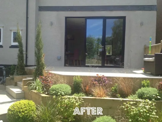 After: the Whatley home with bifold doors in place of the original french doors