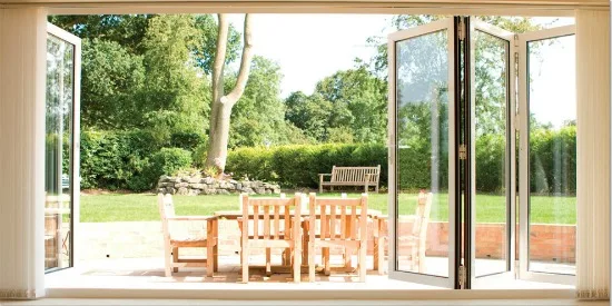 bifold white living room door
