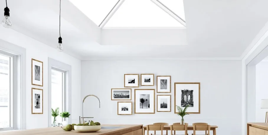 Titan S1 aluminium roof lantern over a kitchen